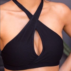 LORNA JANE Black Halter Sports Bra
